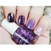 Vernis à ongles paillettes violettes Avon Fuchsia Dazzle